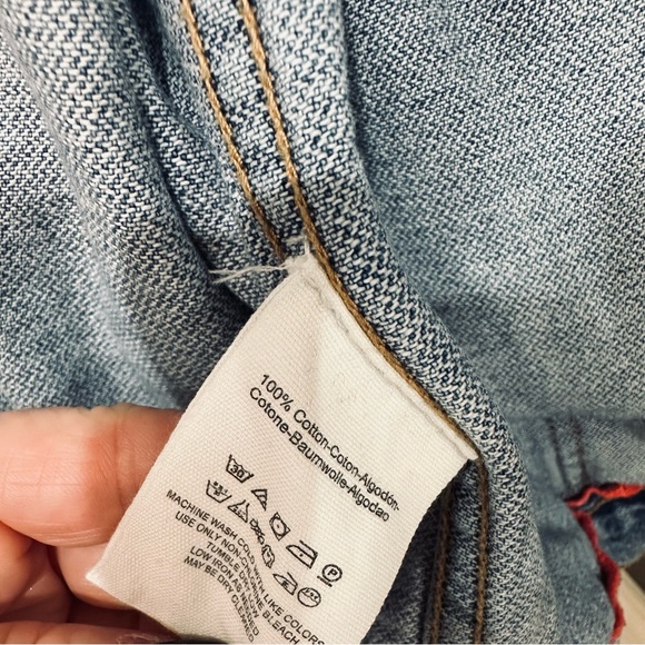 Free People Oversized Distressed Denim Jacket in Excellent Used Condition - Picture 8 of 10